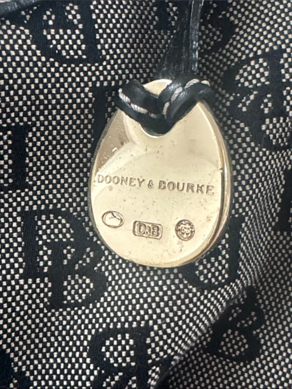 Dooney & Bourke Vintage Signature Logo East West Hobo Bag EUC
